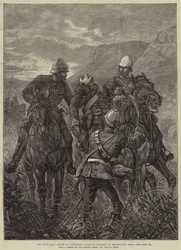 La guerre zouloue, mort du lieutenant Frith dans une escarmouche à la colline d